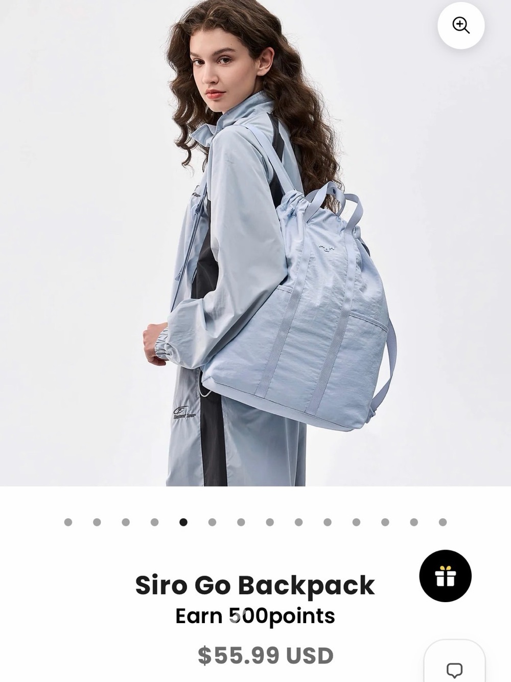 Mah Light Gray Drawstring Backpack - Picture 5 of 5